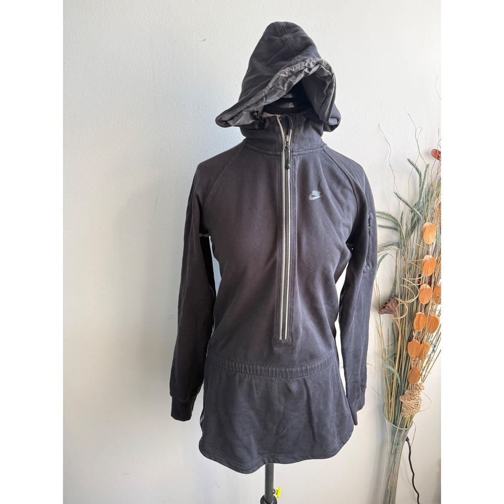Vintage Nike Sportswear Womens Half Zip Hoodie Longline Pullover Jacket Size M - Picture 2 of 11
